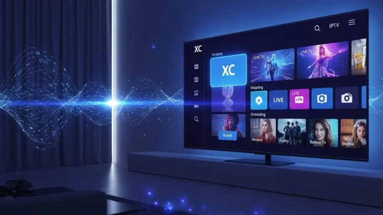 XC IPTV streaming service interface on a smart TV